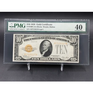 $10 1928 Gold Seal Small Size Gold Certificates 2400