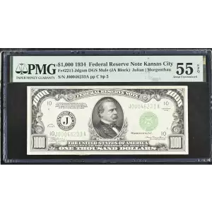 $1,000 1934  High Denomination Notes 2211-J