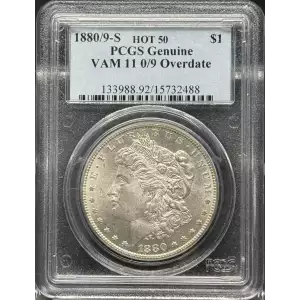 1880/9-S $1 VAM 11 0/9 Overdate