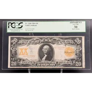 $20 1906 Gold Gold Certificates 1186 (2)