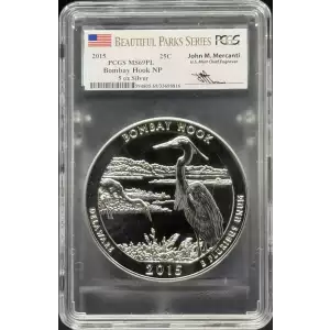 2015 25C Bombay Hook NP 5 oz Silver Mercanti Signature, PL (2)