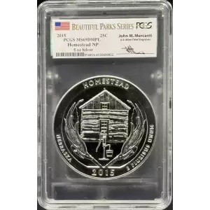 2015 25C Homestead NP 5 oz Silver Mercanti Signature, DMPL