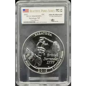 2015 25C Saratoga NP 5 oz Silver Mercanti Signature, DMPL (2)