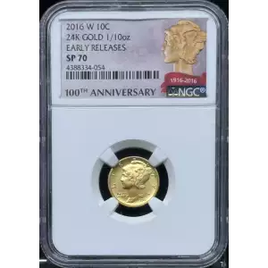 2016 24K GOLD 1/10oz EARLY RELEASES