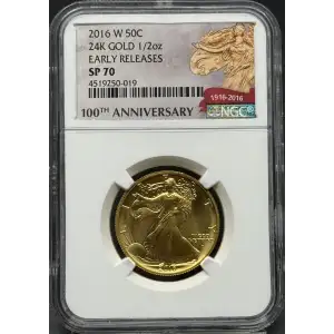 2016 24K GOLD 1/2oz EARLY RELEASES