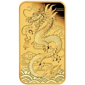 2018 Australian Perth Mint 1oz Dragon Gold rectangular coin