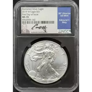 2019 W Burnished Silver Eagle First Day of Issue