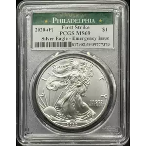 2020-(P) $1 Silver Eagle - Emergency Issue Struck at Philadelphia First Strike