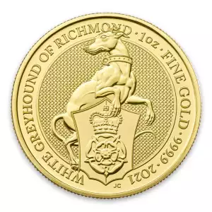 2021 1oz Gold Britain Queen's Beast - The White Greyhound (2)