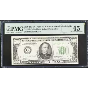 $500 1934-A.  High Denomination Notes 2202-C