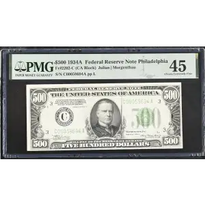 $500 1934-A.  High Denomination Notes 2202-C