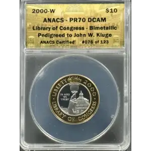 Modern Commemoratives --- Library of Congress Bicentennial 2000 -Gold-Platinum- 10 Dollar