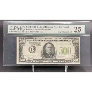 1934 Federal Reserve Note Cleveland $500 PMG VF 25