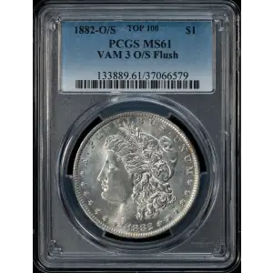 1882-O/S $1 VAM 4, O/S Recessed TOP 100 (2)