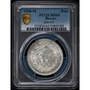 1940-M Peso KM-455  Ag