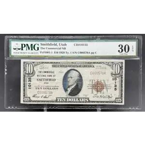 $10 1929 small brown seal. Small National Bank Notes 1801-1