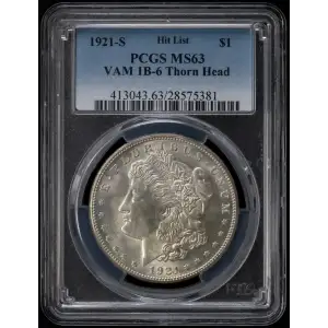 1921-S $1 VAM 1B-6, Thorn Head Hit List