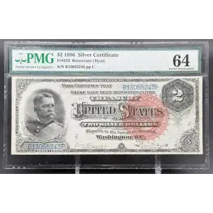 $2 1886 Large Red Silver Certificates 242