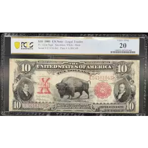 $10  Small Red, scalloped Legal Tender Issues 122m