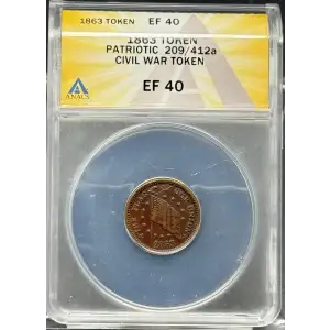 Private Tokens -Civil War Tokens (1860s)-Patriotics-Various common types -Copper- 1 Token