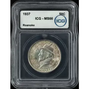 Classic Commemorative Silver--- Roanoke Island, North Carolina, 350th Anniversary 1937 -Silver- 0.5 Dollar