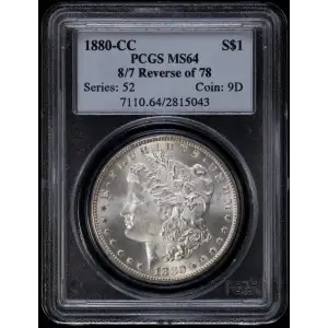 1880-CC $1 8/7 Reverse of 1878