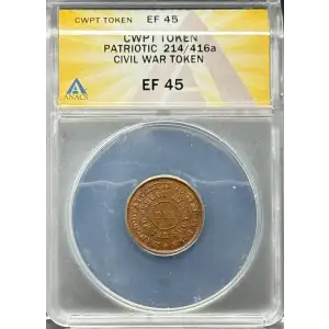 Private Tokens -Civil War Tokens (1860s)-Patriotics-Various common types -Copper- 1 Token