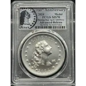2024 Medal Flowing Hair Ag w/ 230 Privy 230th Anniversary Advanced Release (2)